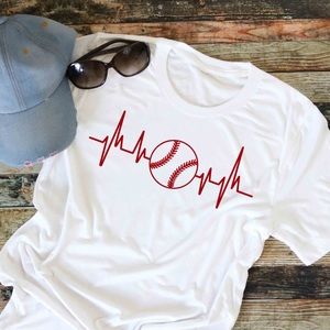 Baseball Love Heartbeat Tee